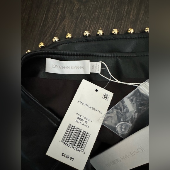 jonathan simkhai leather and gold studded mini skirt size XS - Picture 4 of 4